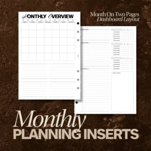 Month on Two Pages Dashboard Layout Insert