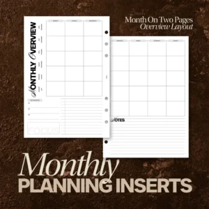 Undated Month on Two Pages Overview Layout Insert