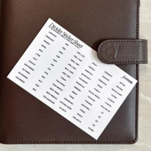 Divider Label Sticker Sheet - Black